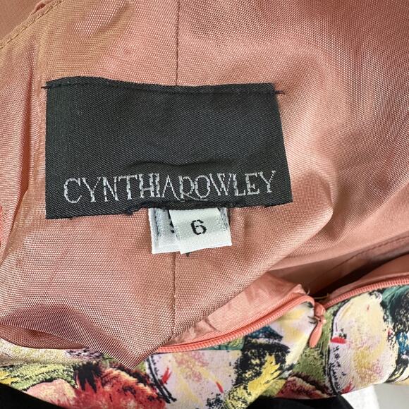 Cynthia Rowley Women's Floral Garden 100% Silk Open Back Sleeveless Dress - Picture 9 of 11